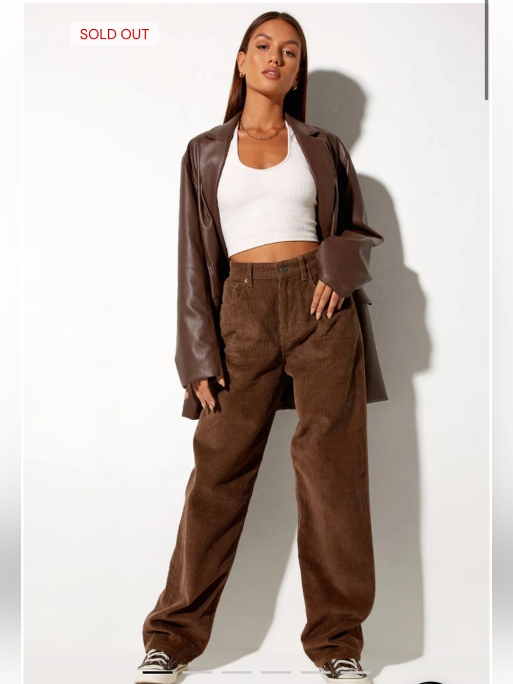 Chocolate 90s Parallel Cord High Rise Jeans Petite - Picture 10 of 11